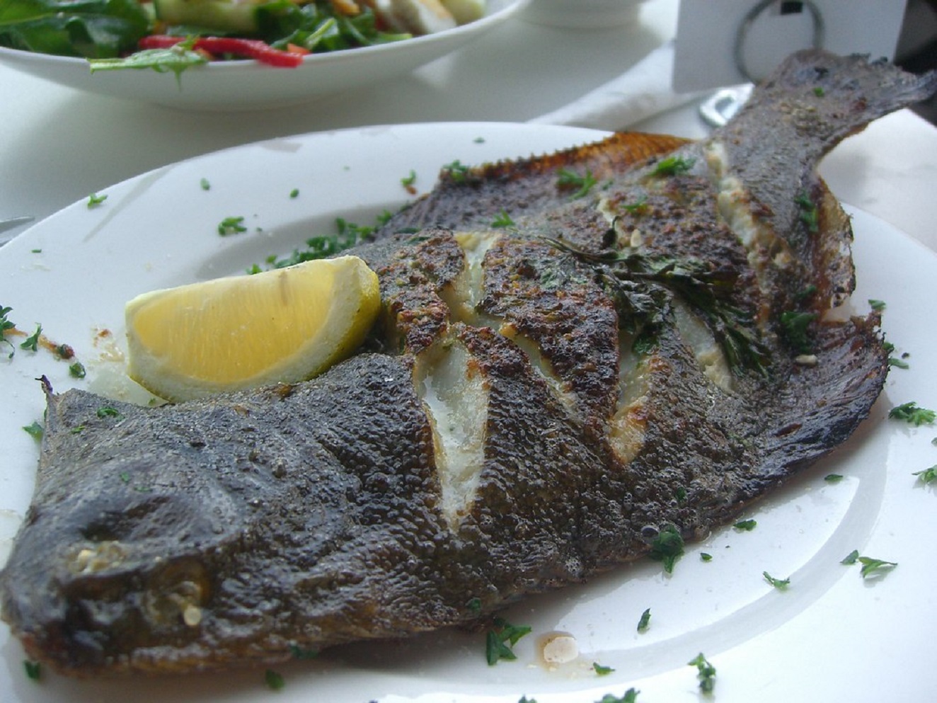 Savory Flounder with Homemade Lemon Basil Pesto Recipe.