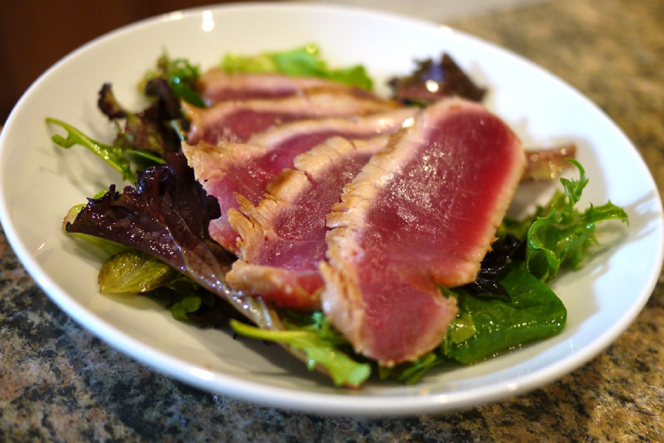 Savory Tuna Steaks with a Sesame Ginger Glaze.