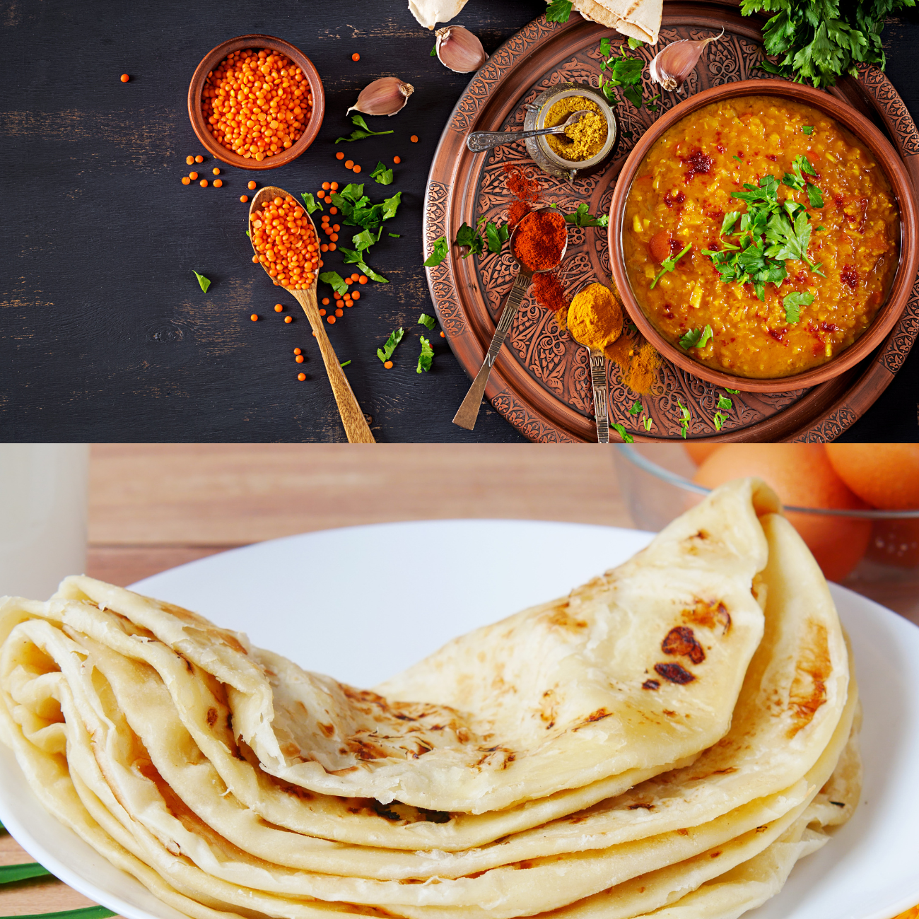 Savor Moringa Dhal With Roti: A Nutritious Delight.