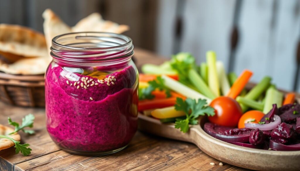 storing beetroot hummus