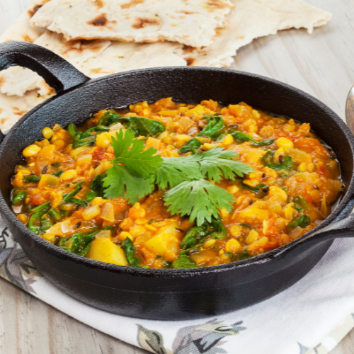 Chickpea Curry Served with a Rich Coconut Sauce: A Delicious Vegan Delight.